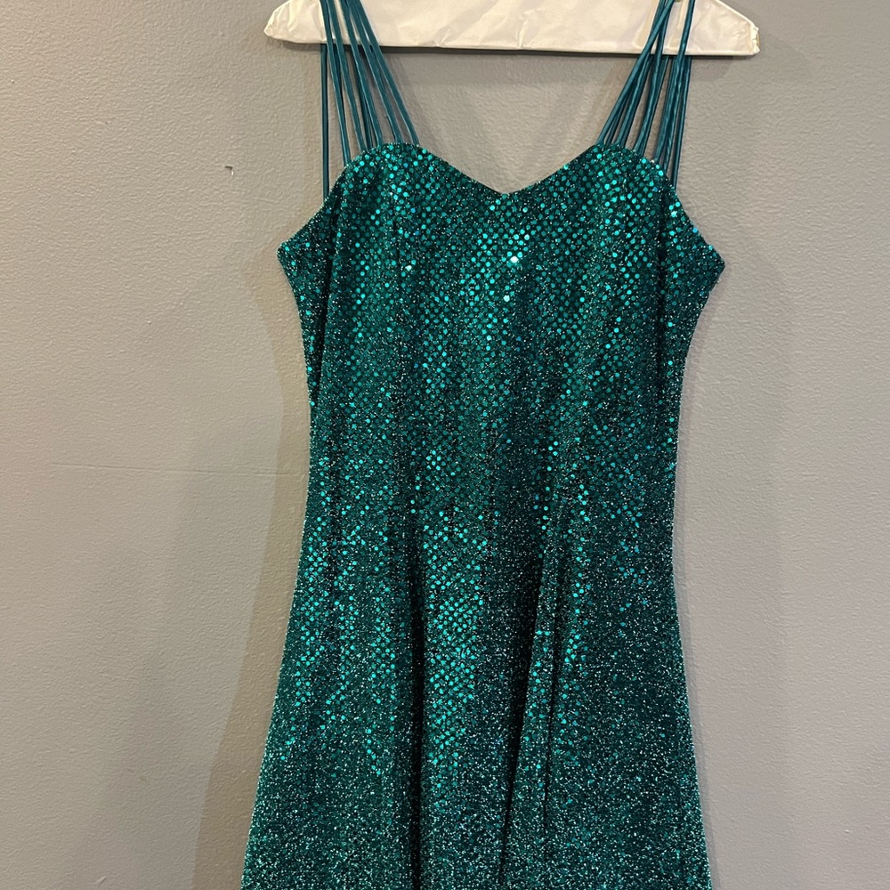 All that Jazz Teal Sequin Mini Dress